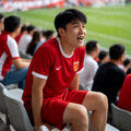 足球球迷在球场看台上为球队加油